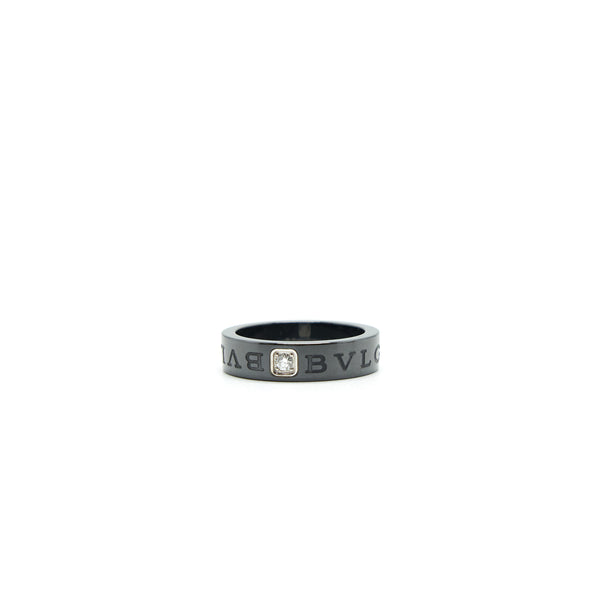 BVLGARI SIZE 55 ESSENTIAL RING WITH ONE DIAMOND