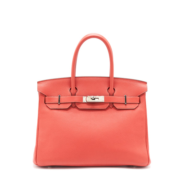 Hermes Birkin 30 Togo A5 Bougainvillier SHW Stamp Square R