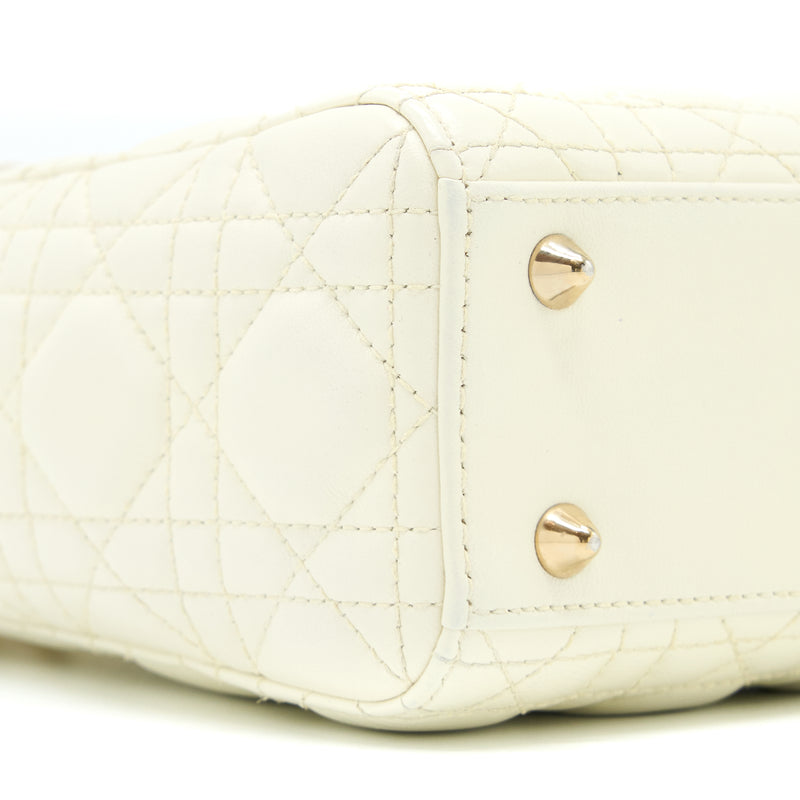 Dior Small Lady Dior My ABCdior Bag Lambskin White LGHW