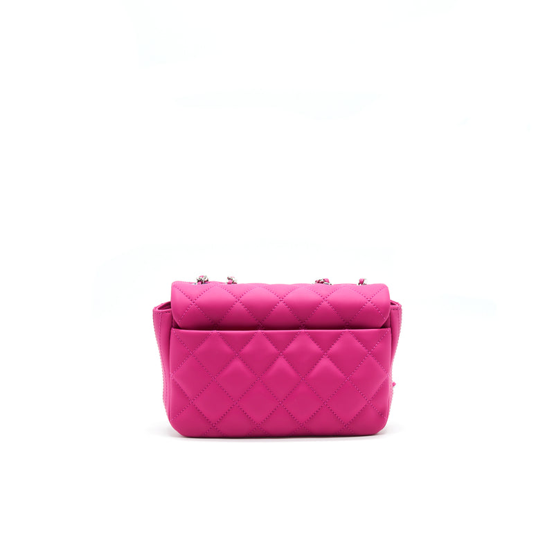 Chanel Rubber quilted lambskin flap Bag pink SHW