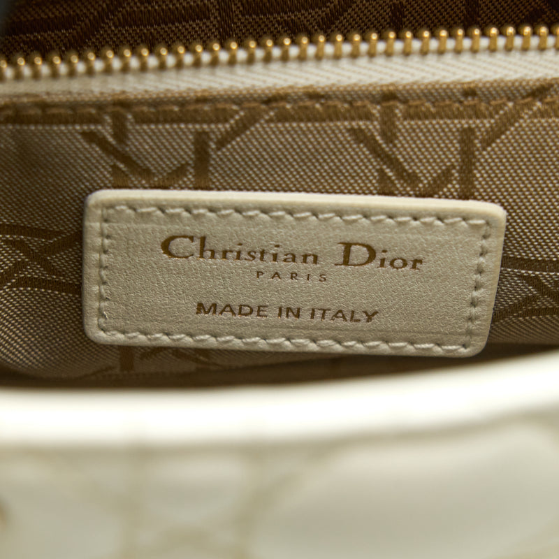 Dior Small Lady Dior My ABCdior Bag Lambskin White LGHW