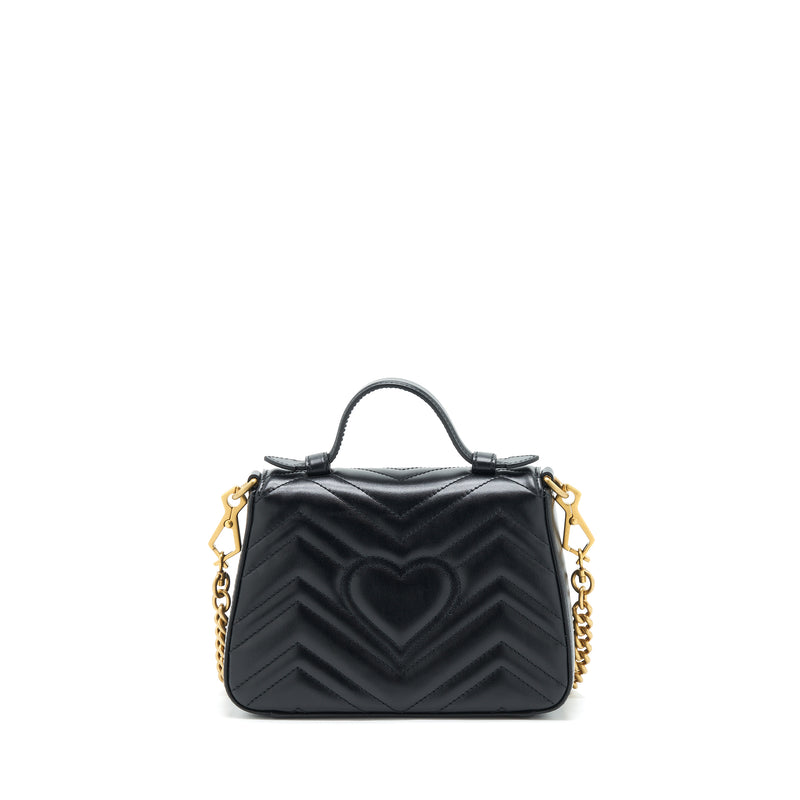 Gucci GG Marmont Mini Top Handle Bag Calfskin Black GHW