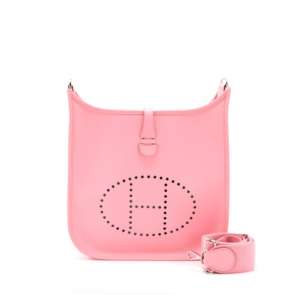 Hermes Evelyne 29 Epsom 1Q Rose Confetti SHW Stamp Square Q