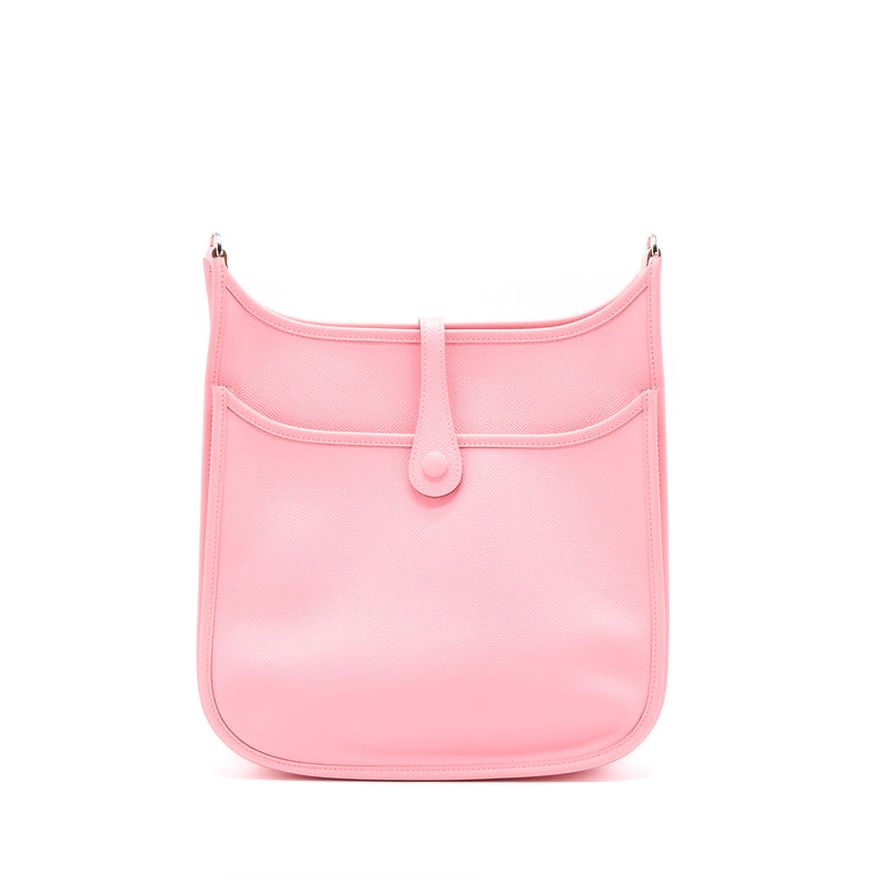 Hermes Evelyne 29 Epsom 1Q Rose Confetti SHW Stamp Square Q