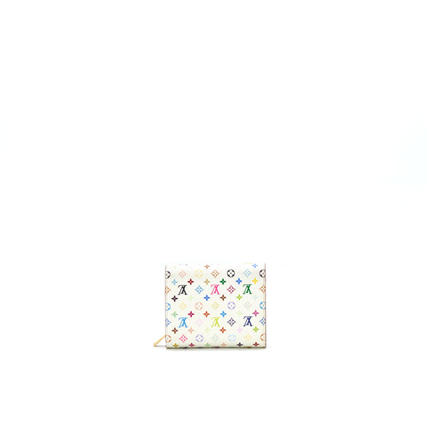 LOUIS VUITTON JOEY WALLET MONOGRAM MULTICOLOUR WHITE