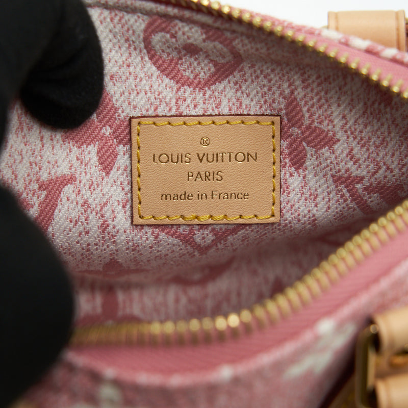 Louis Vuitton Nano Speedy Denim Jacquard Pink