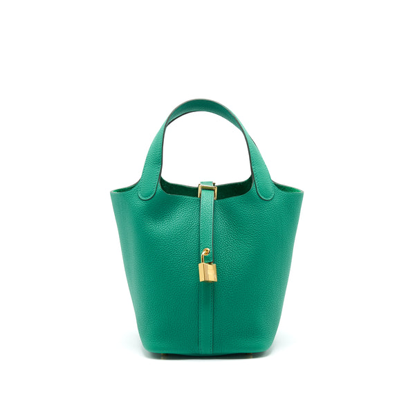 Hermes picotin 18 Lock Bag Vert Jade GHW stamp Z Taurillon Maurice Leather