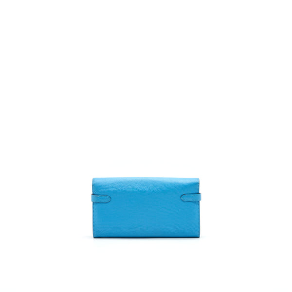 HERMES KELLY LONG WALLET BLUE SHW