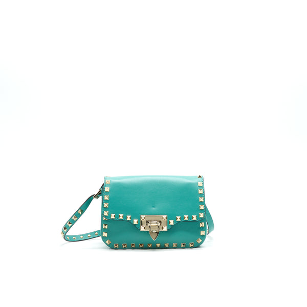 VALENTINO SMALL ROCKSTUD CROSSBODY FLAP BAG GREEN