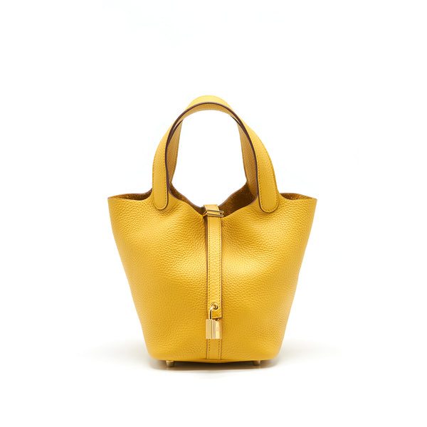 Hermes picotin 18 Lock Bag 9D Jaune Ambr GHW Stamp Y