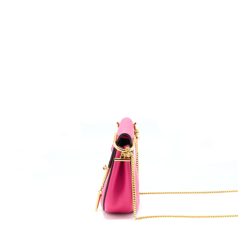 Chloe Drew Shoulder Bag Grained Calfskin Pink GHW