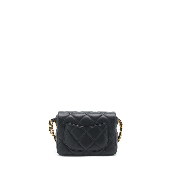 Chanel 22A Small Flap Bag Caviar Black Brushed GHW (Microchip)