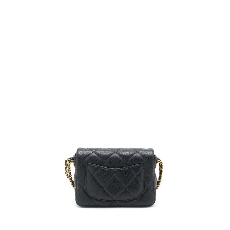 Chanel 22A Small Flap Bag Caviar Black Brushed GHW (Microchip)