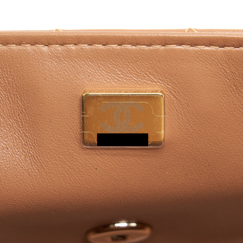 Chanel 22s Mini Rectangular Bag Lambskin Caramel LGHW