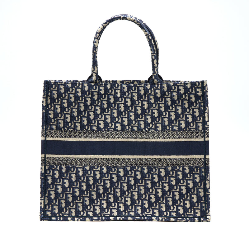 Dior Large Book Tote Blue Oblique Jacquard