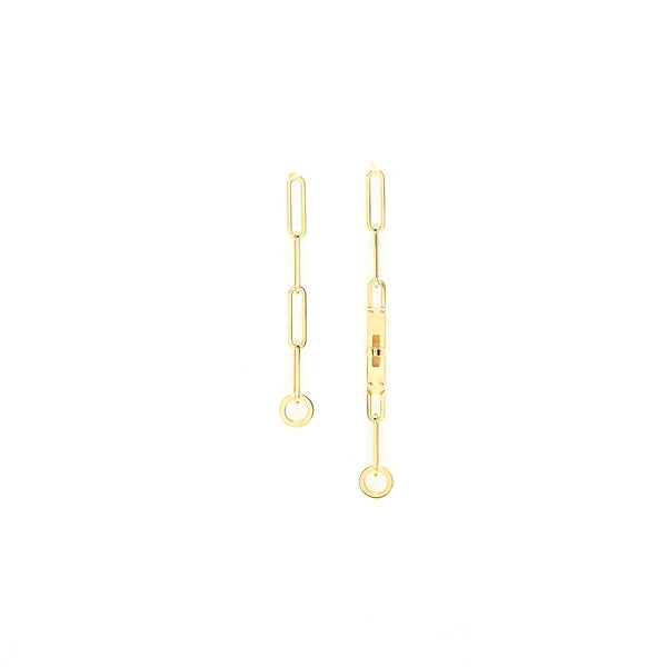 Hermes Kelly Chain Earrings Very Small Model Yellow Gold