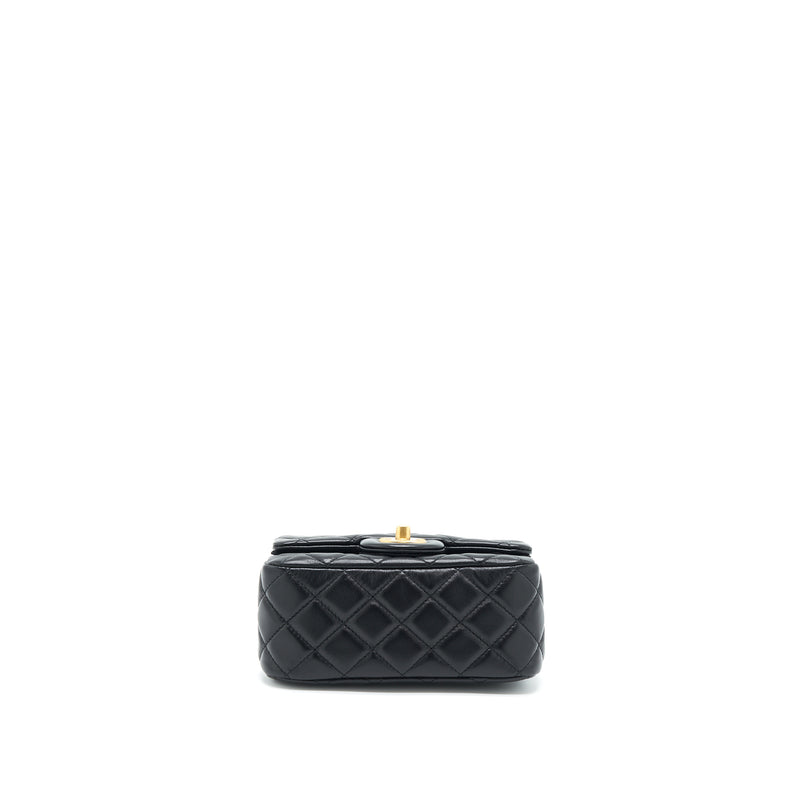 Chanel Pearl Crush Mini Square Lambskin Black Brushed GHW