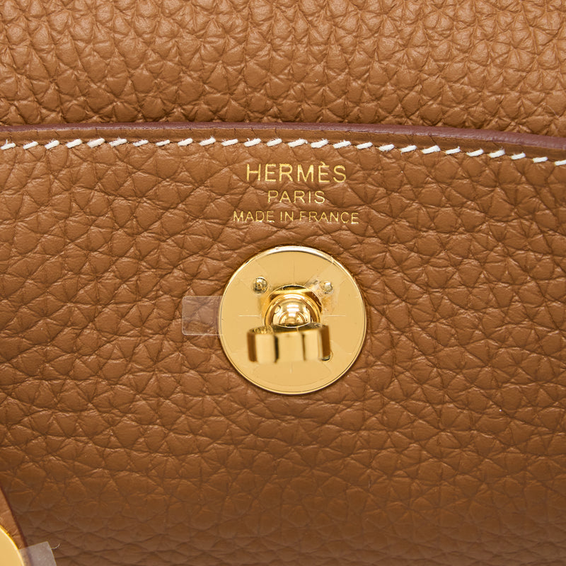 Hermes Mini Lindy Clemence Gold GHW Stamp U
