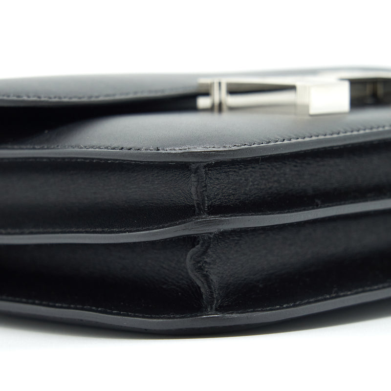 Hermes Mini Constance Monsteur Leather Lizard Buckle Black / Ombre SHW