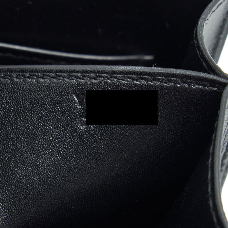 Hermes Mini Constance Monsteur Leather Lizard Buckle Black / Ombre SHW