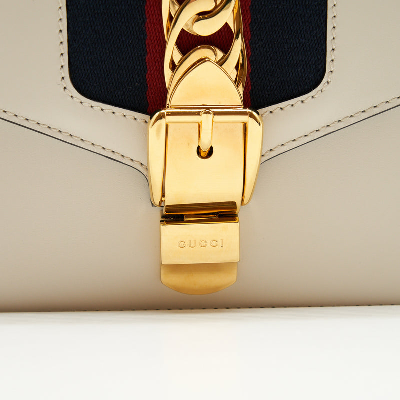 Gucci Mini sylvie chain Bag White GHW