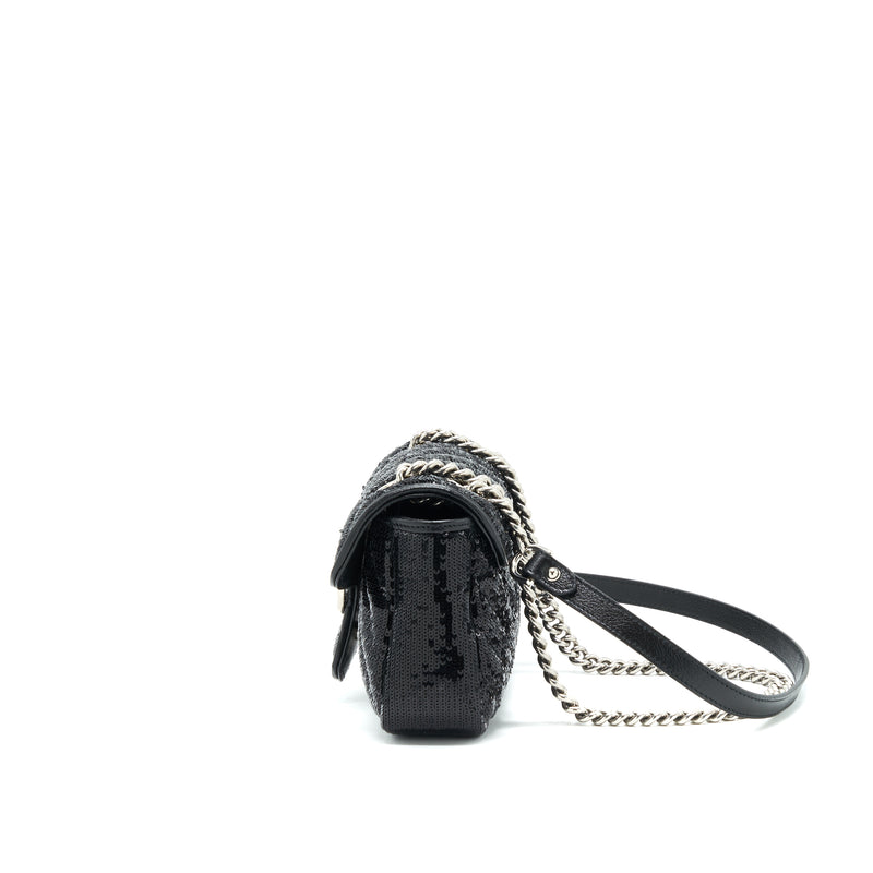 Gucci Marmont Mini Sequin Shoulder Bag Black