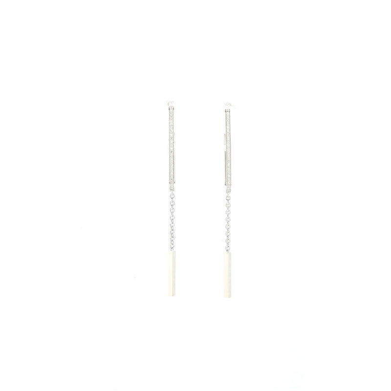 Hermes Ever Chaine D'ancre Lariat Earrings White Gold With Diamonds