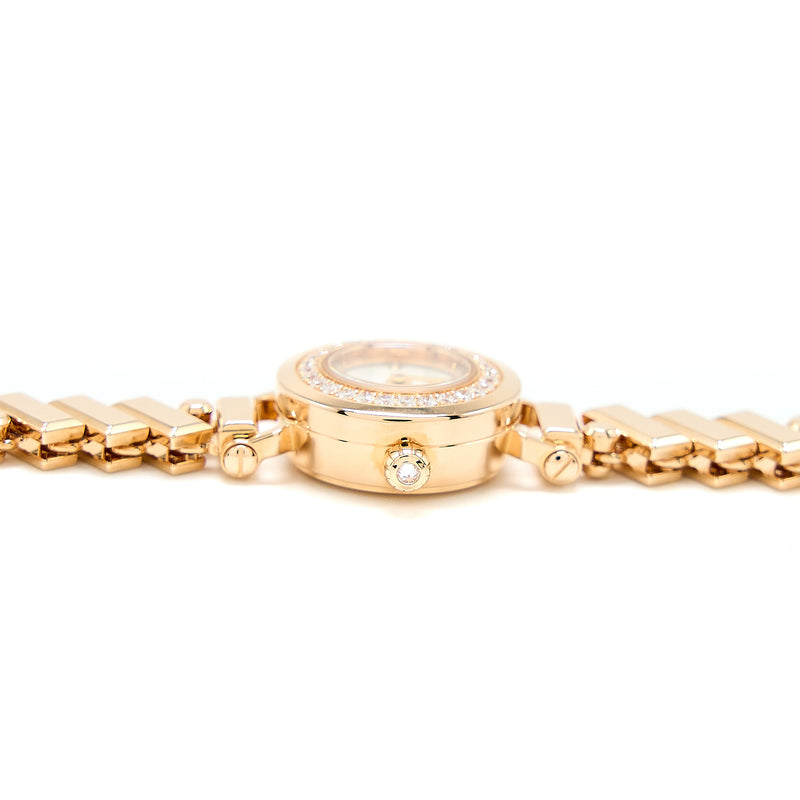 Hermes Faubourg Polka Quartz Ladies Watch, Mini Model Rose Gold With Diamonds