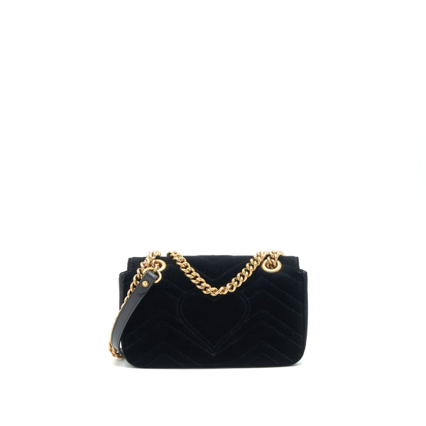 Gucci Mini Marmont Flap Bag Velvet Black