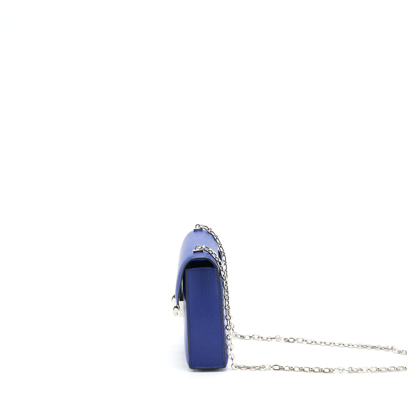 Hermes Mini Verrou Bag Chevre Mysore 7T Bleu Electric SHW Stamp C