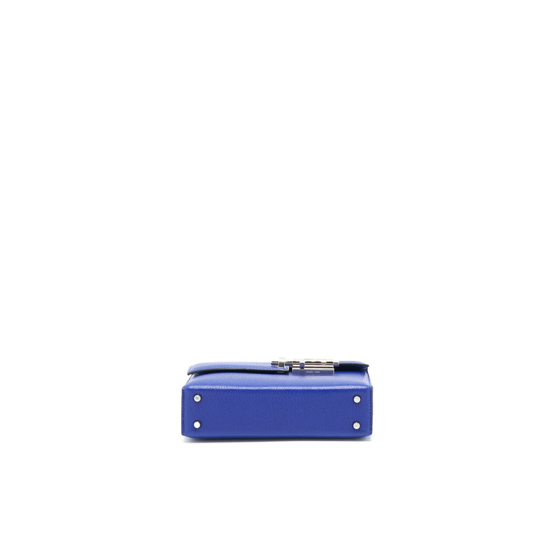 Hermes Mini Verrou Bag Chevre Mysore 7T Bleu Electric SHW Stamp C