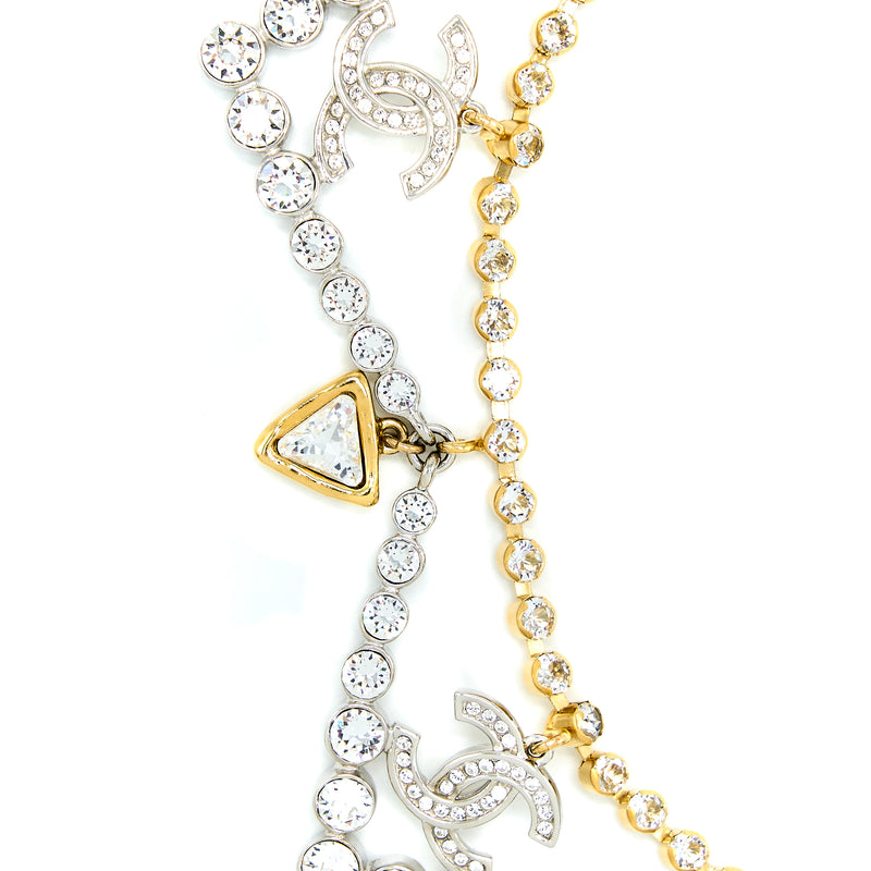 Chanel Crystal CC Choker Gold Tone