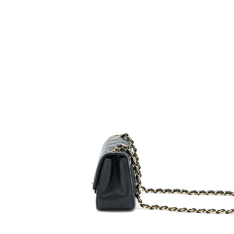 Chanel Mini Square Flap Bag Lambskin Black GHW (Microchip)