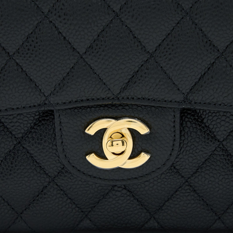 Chanel Small Classic Double Flap Bag Caviar Black GHW (Microchip)