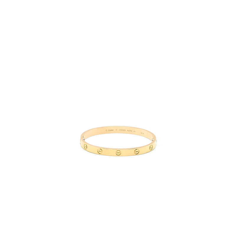 Cartier Size 17 Love Bracelet Yellow Gold