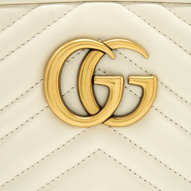 Gucci Marmont Camera Bag White GHW