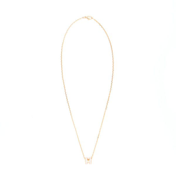 Hermes Mini Pop H Pendant Rose Dragee RGHW