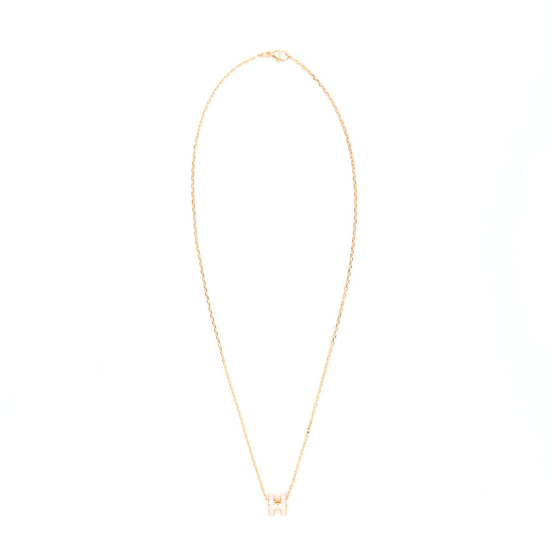 Hermes Mini Pop H Pendant Rose Dragee RGHW