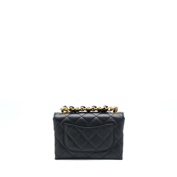 Chanel 22S Seasonal Flap Bag Calfskin Black Brushed GHW
