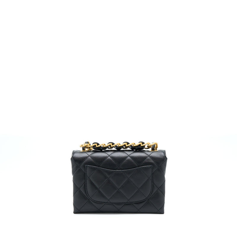 Chanel 22S Seasonal Flap Bag Calfskin Black Brushed GHW