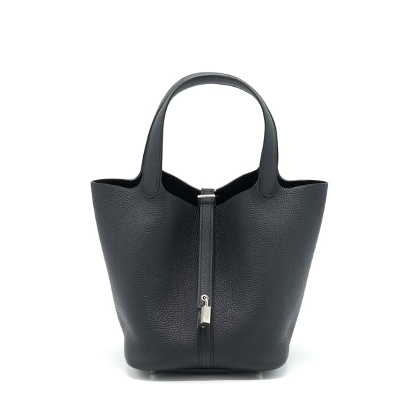 Hermes Picotin 22 Lock Bag Clemence Black SHW Stamp Z
