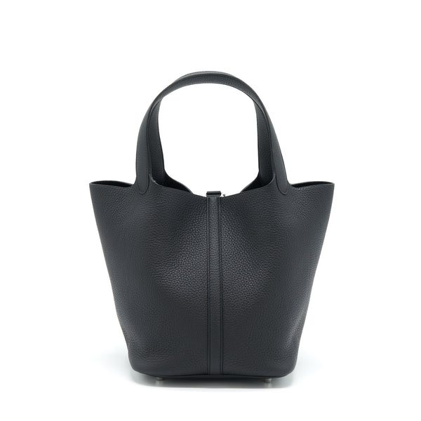 Hermes Picotin 22 Lock Bag Clemence Black SHW Stamp Z