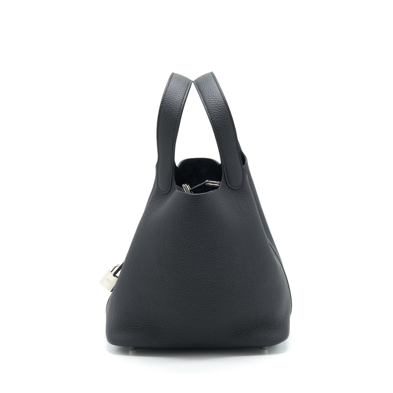 Hermes Picotin 22 Lock Bag Clemence Black SHW Stamp Z