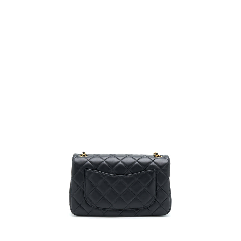 Chanel Pearl Crush Mini Rectangular Lambskin Black With GHW (Microchip)