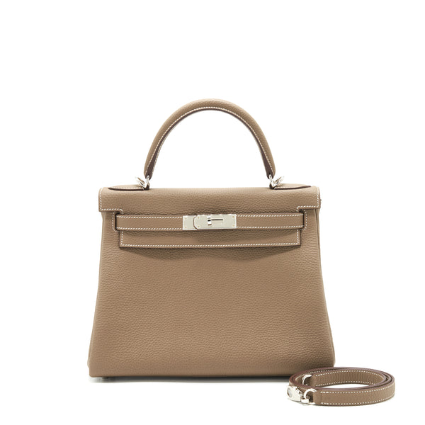 Hermes Kelly 28 Togo leather Etoupe SHW stamp Y