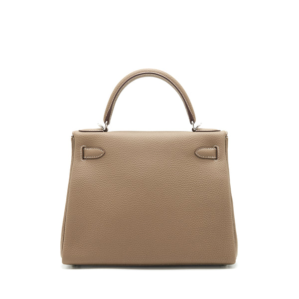 Hermes Kelly 28 Togo leather Etoupe SHW stamp Y