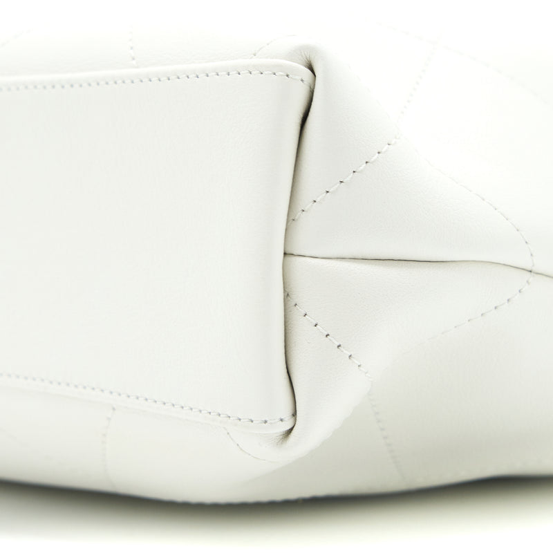 Chanel Tote Bag Quilted Calfskin White Brushed GHW
