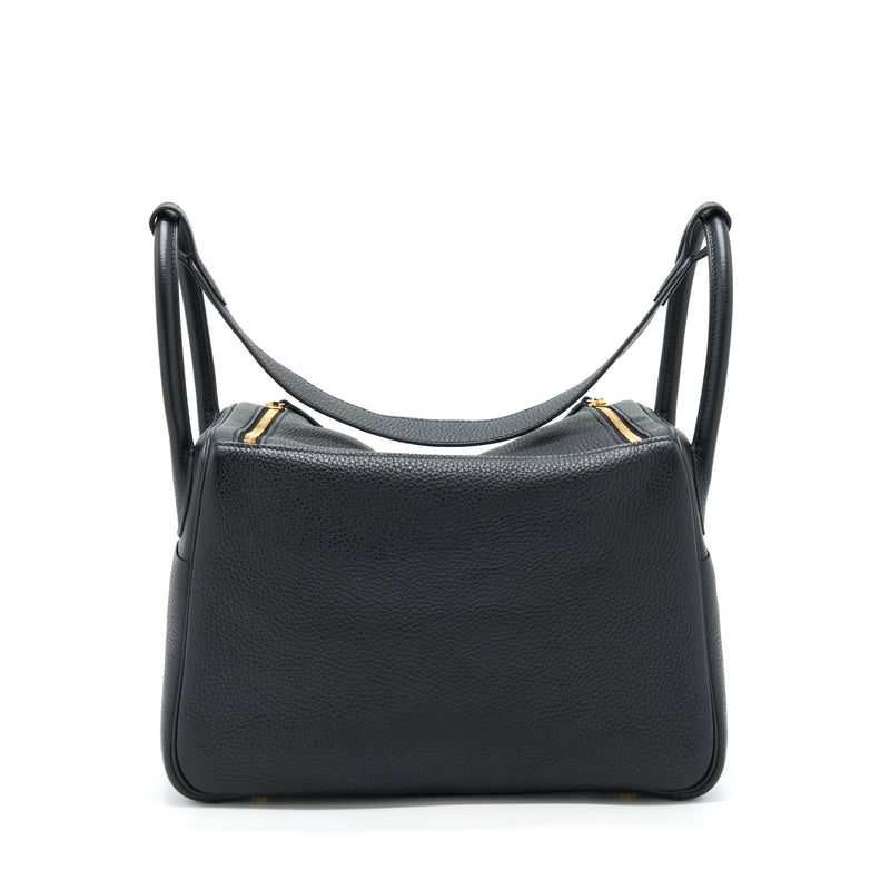 Hermes Lindy 30 Clemence Black GHW Stamp Y