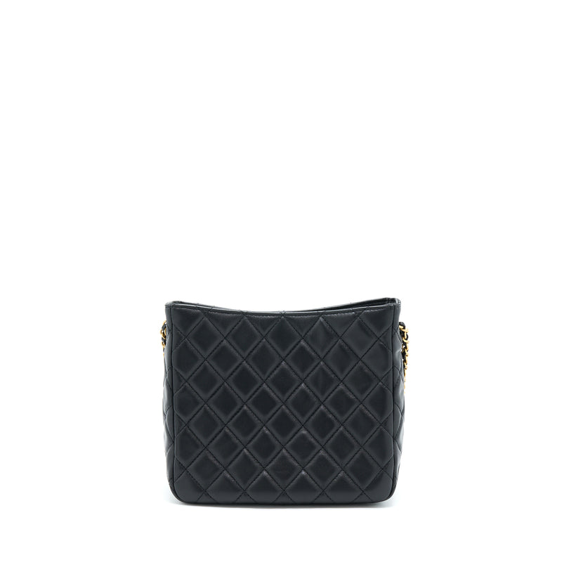 Chanel 22B Pearl Crush Hobo Bag Lambskin Black With GHW (Microchip)