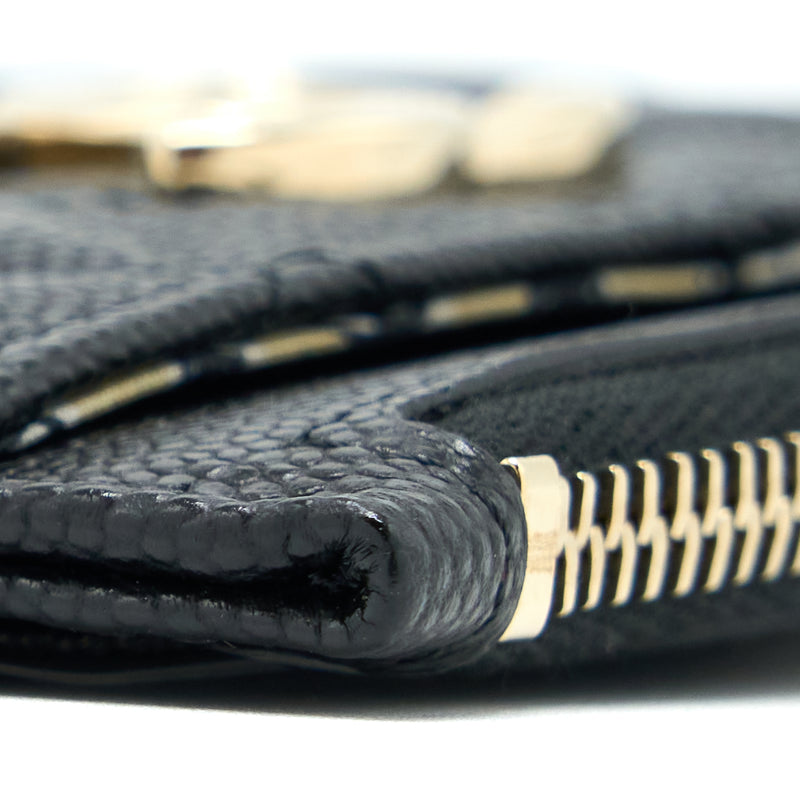 Chanel 23C Zipper Card Holder Caviar Black LGHW (Microchip)